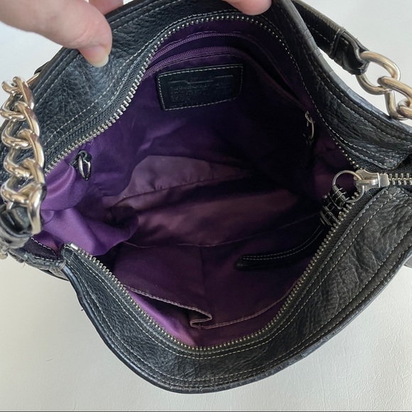 Coach  Madison Tribeca Black Leather Shoulder Bag with Chain Strap - Picture 7 of 9